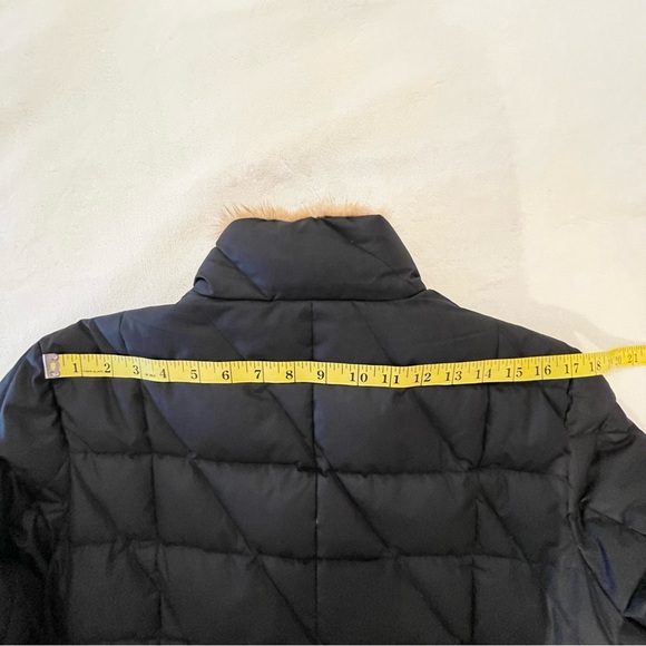 JNY Down & Fur Puffer Black with Carmel-colored trim Jones New York Med - Picture 11 of 17